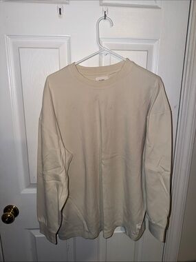 Men's Cream Crewneck Long-Sleeve tshirt